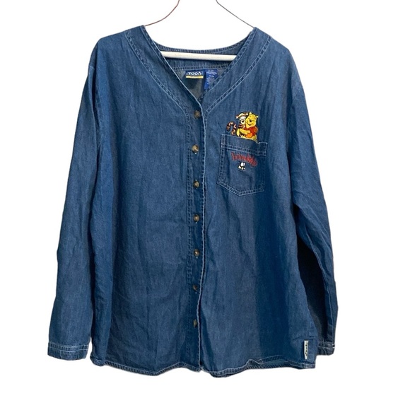 Vintage Winnie the Pooh 18/20W denim chambray top - Picture 1 of 5